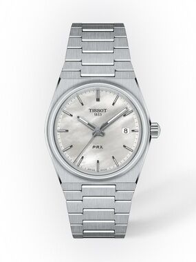 Tissot PRX Silver Watch with Mother-of-Pearl Dial